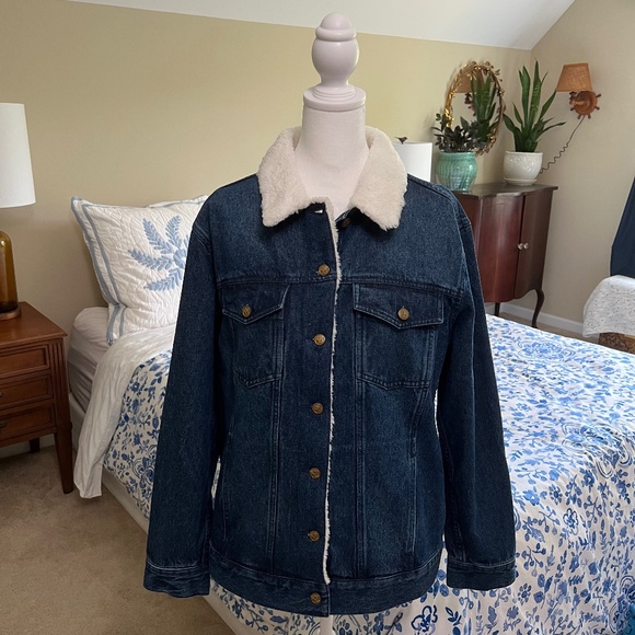 NWT Draper James Shearling Jean Jacket Size Medium (oversized) - Picture 6 of 16